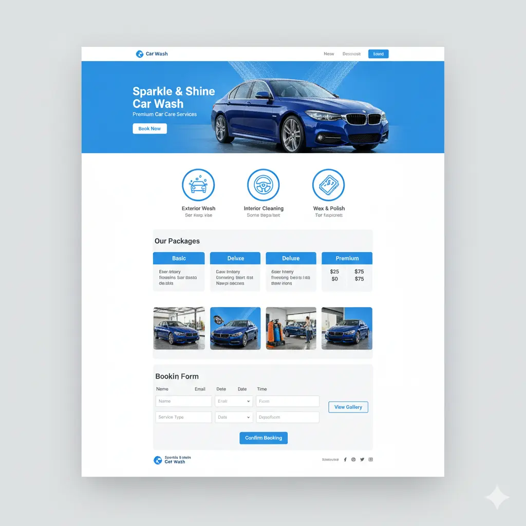 Modern Blue Business Website Template Design
